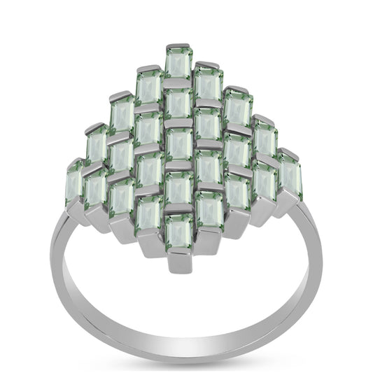 Anillo de Plata con Amatista Verde