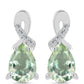 Pendientes de Plata con Amatista Verde y Topacio Blanco