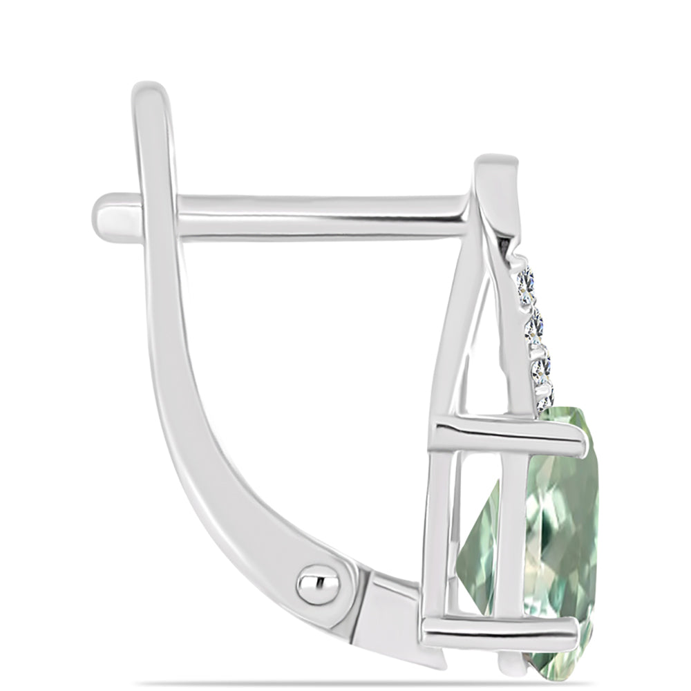 Pendientes de Plata con Amatista Verde y Topacio Blanco 2 