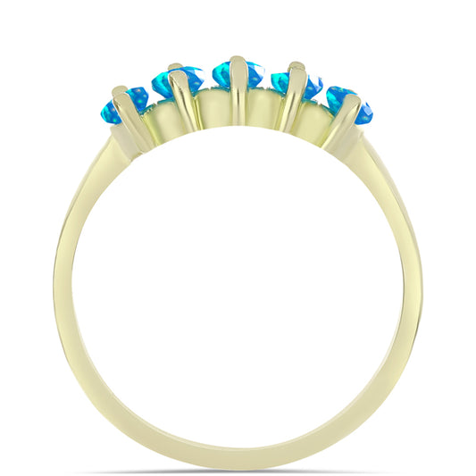 Anillo de Plata Bañada en Oro con Ópalo Paraíso de Etiopia