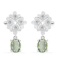 Pendientes de Plata con Amatista Verde y Topacio Blanco