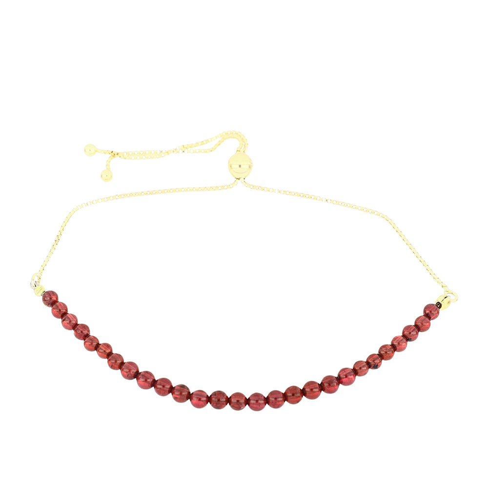 Pulsera de Plata Bañada en Oro con Granate Rodolita 1 