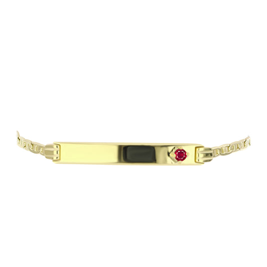 Pulsera de Plata Bañada en Oro con Rubí de Madagascar