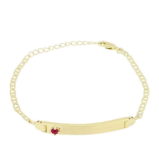 Pulsera de Plata Bañada en Oro con Rubí de Madagascar