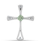 Cruz Colgante de Plata con Amatista Verde y Topacio Blanco