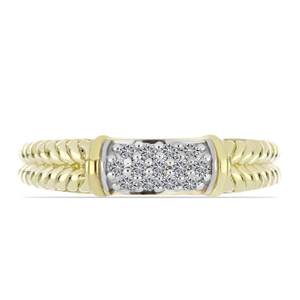 Anillo de Plata Bañada en Oro con Diamante blanco
