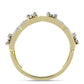 Anillo de Plata Bañada en Oro con Diamante blanco y Topacio Blanco