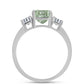 Anillo de Plata con Amatista Verde y Topacio Blanco