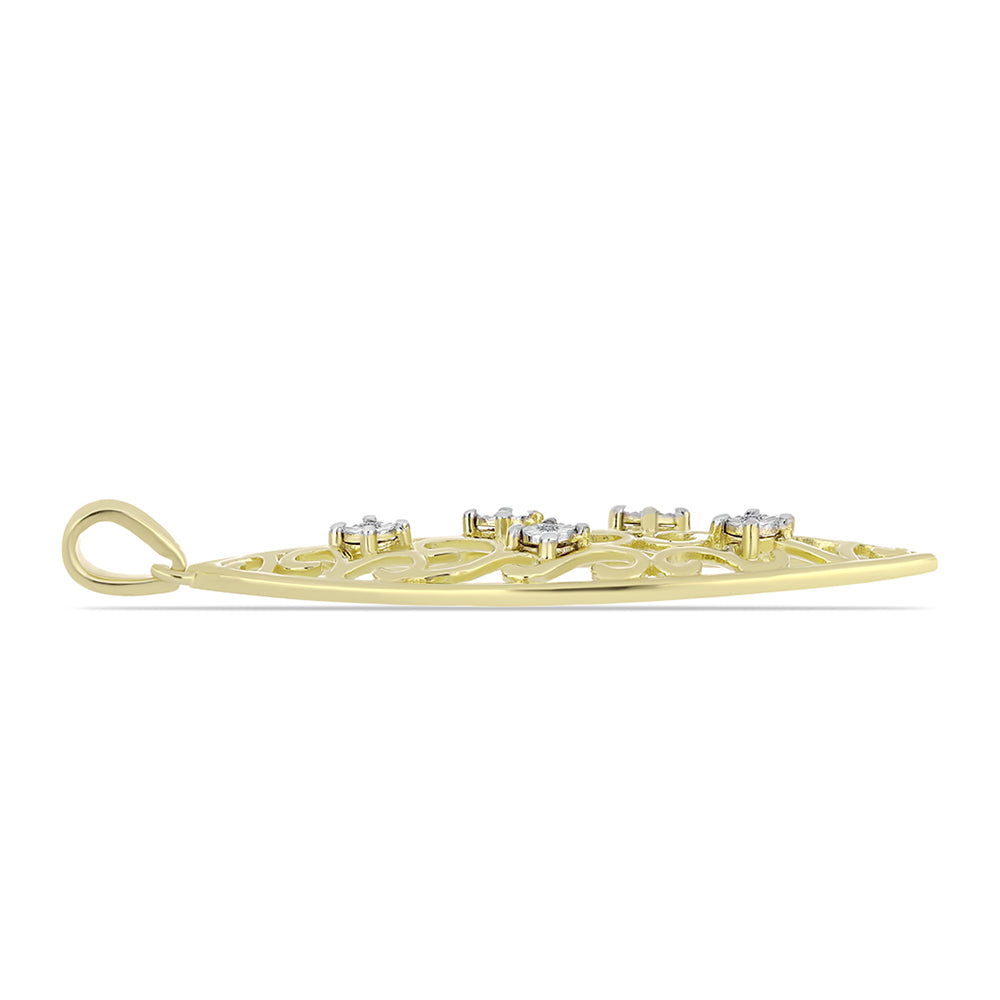 Colgante de Plata Bañada en Oro con Diamante blanco 2 