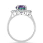 Anillo de Plata con Fluorita cebra y Topacio Blanco