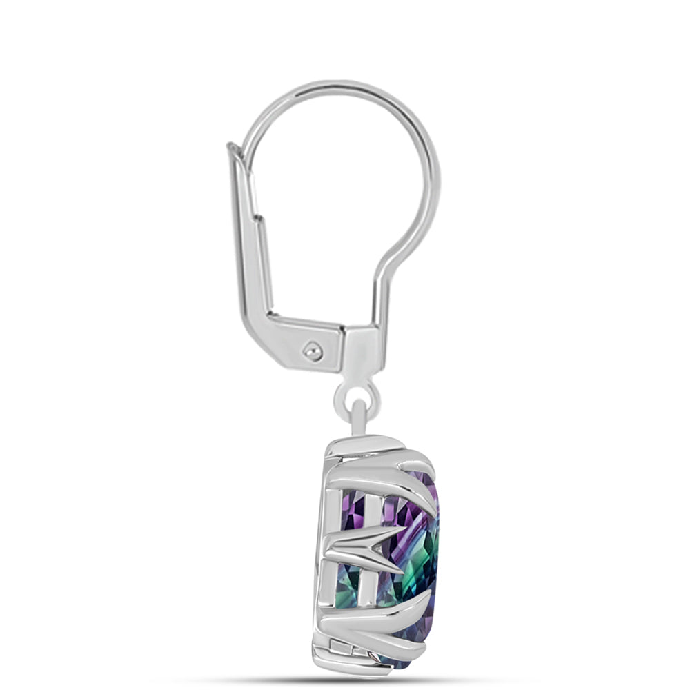 Pendientes de Plata con Fluorita cebra 2 