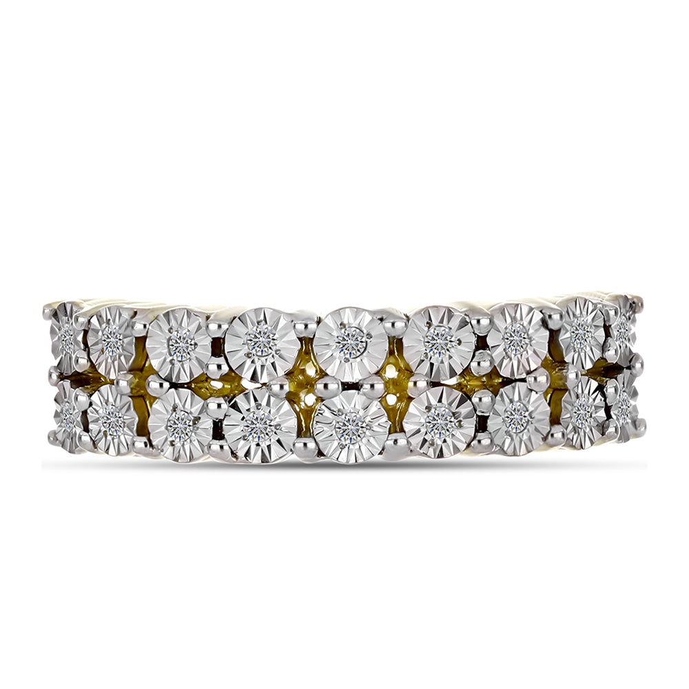 Anillo de Plata Bañada en Oro con Diamante blanco 1 