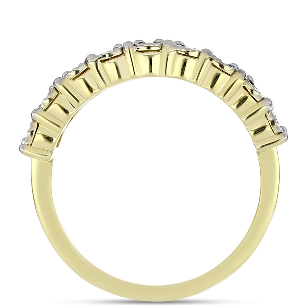 Anillo de Plata Bañada en Oro con Diamante blanco 2 