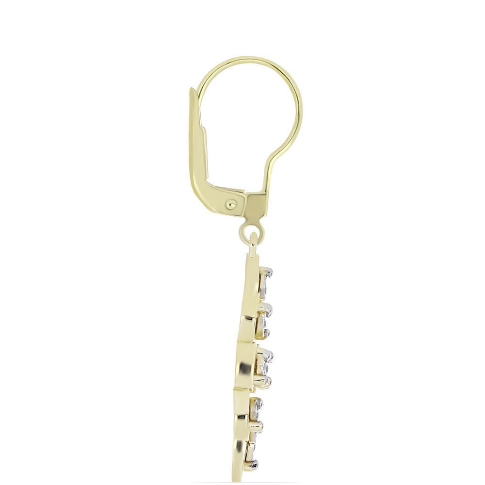 Pendientes de Plata Bañada en Oro con Diamante blanco 2 