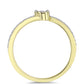 Anillo de Plata Bañada en Oro con Diamante blanco y Topacio Blanco