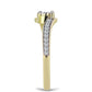 Anillo de Plata Bañada en Oro con Diamante blanco y Topacio Blanco