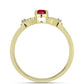 Anillo de Plata Bañada en Oro con Rubí de Madagascar y Topacio Blanco