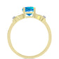 Anillo de Plata Bañada en Oro con Ópalo Paraíso de Etiopia y Topacio Blanco