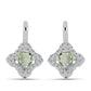 Pendientes de Plata con Amatista Verde y Topacio Blanco