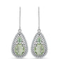 Pendientes de Plata con Amatista Verde y Topacio Blanco