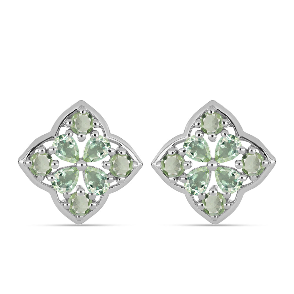 Pendientes de Plata con Amatista Verde