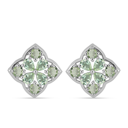 Pendientes de Plata con Amatista Verde