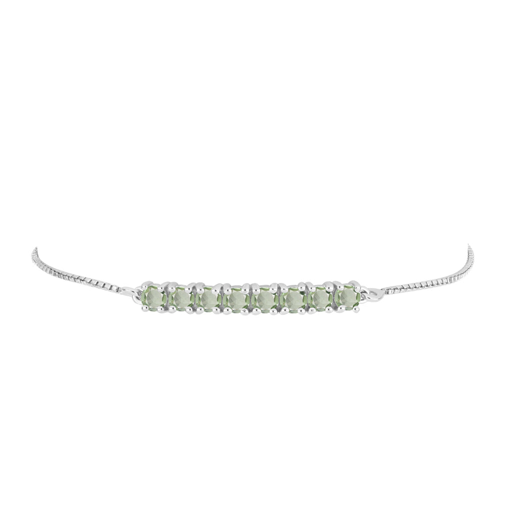 Pulsera de Plata con Amatista Verde 2 