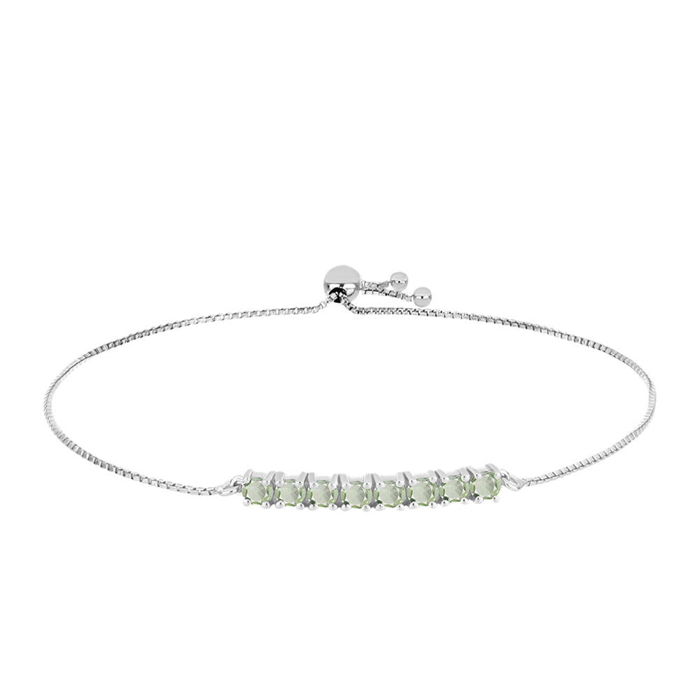 Pulsera de Plata con Amatista Verde 1 