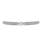 Pulsera de Plata con Amatista Verde y Topacio Blanco