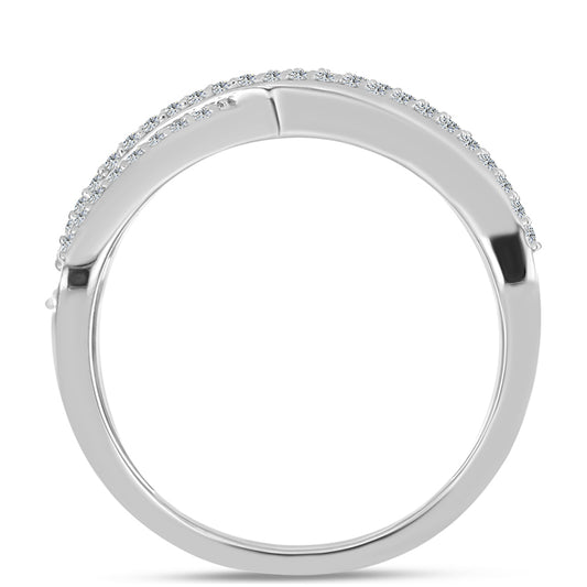 Anillo de Plata con Amatista Verde y Topacio Blanco