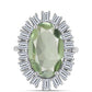Anillo de Plata con Amatista Verde y Topacio Blanco
