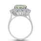 Anillo de Plata con Amatista Verde y Topacio Blanco