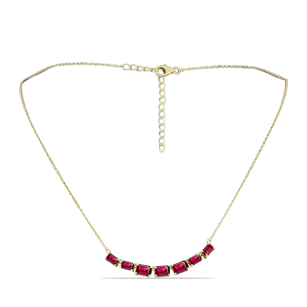Collar de Plata Bañada en Oro con Granate Rodolita 1 