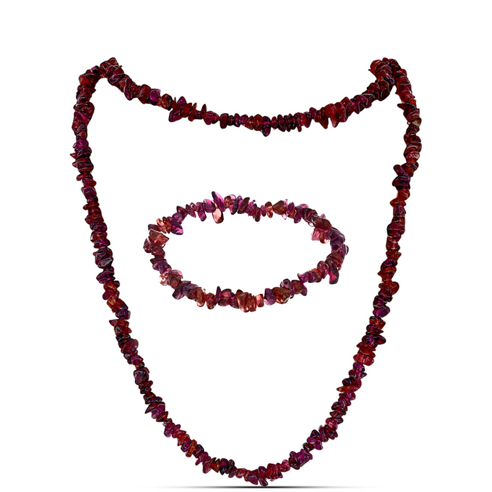 Conjunto Pepita con Granate Rodolita ( Collar +Pulsera ) 1 