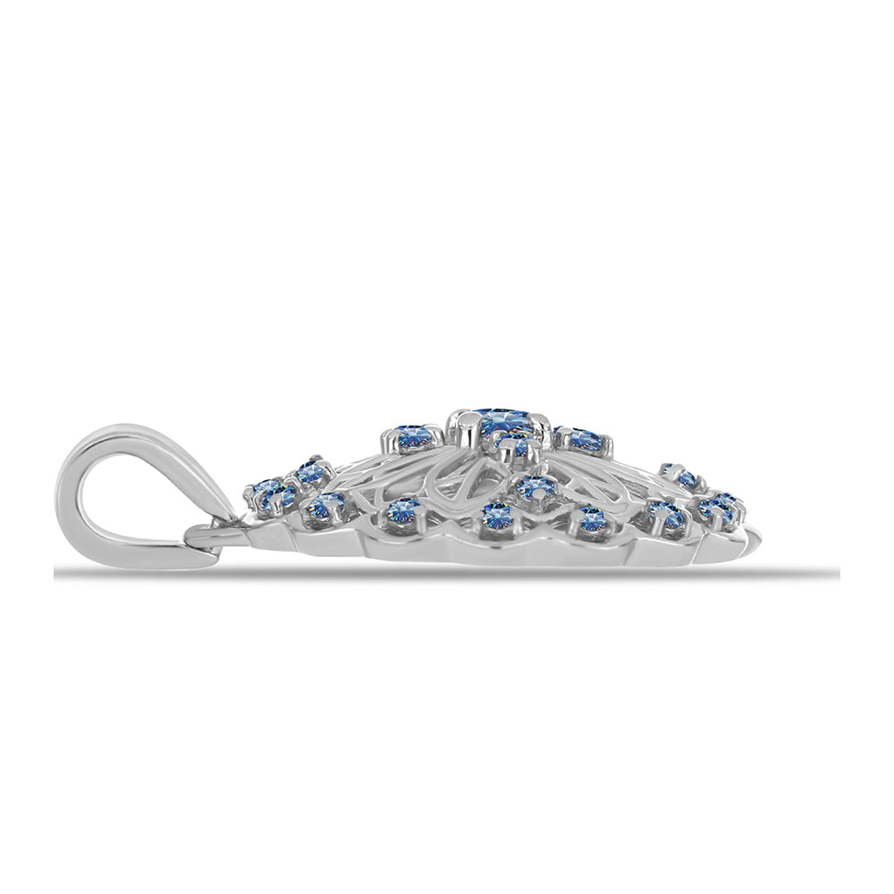 Colgante de Plata con Moisanita azul océano 2 