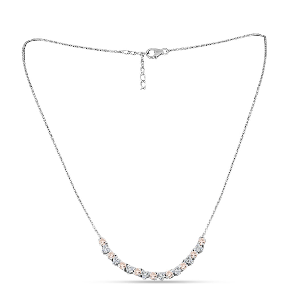 Collar de Plata con Morganita de Gozareh y Topacio Blanco 1 