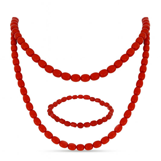 Conjunto Pepita con Ágata Roja ( Collar +Pulsera )