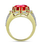 Anillo de Plata Bañada en Oro con Ágata Roja y Zircón Blanco