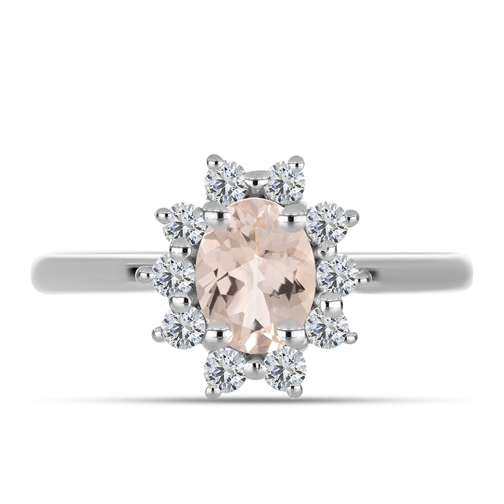 Anillo de Plata con Morganita de Gozareh y Topacio Blanco 1 
