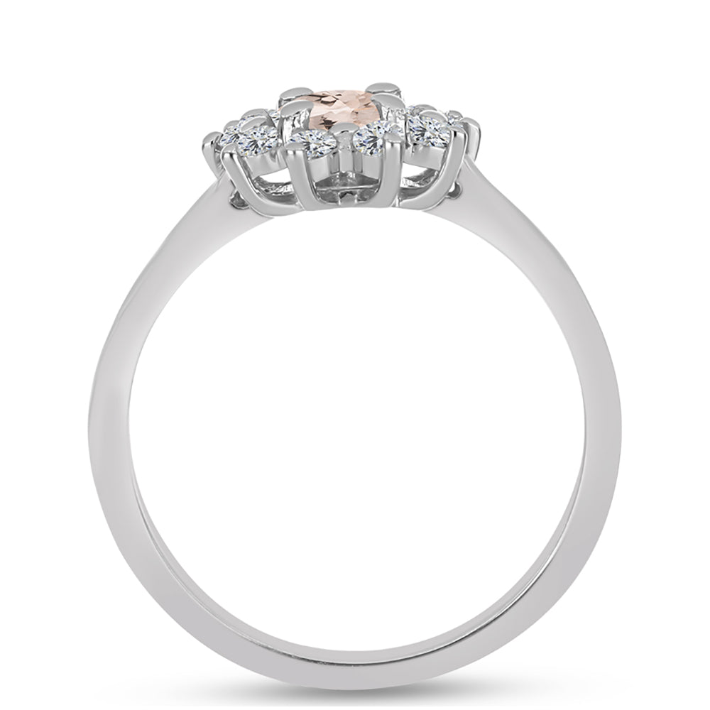 Anillo de Plata con Morganita de Gozareh y Topacio Blanco 2 