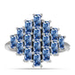 Anillo de Plata con Moisanita azul océano