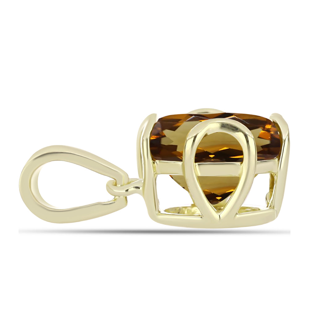 Colgante de Plata Bañada en Oro con Cuarzo Coñac 2 