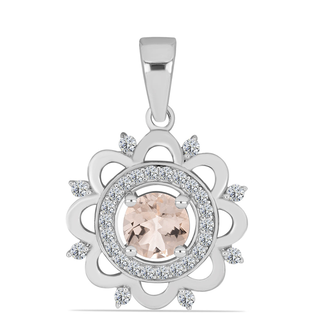 Colgante de Plata con Morganita de Gozareh y Topacio Blanco