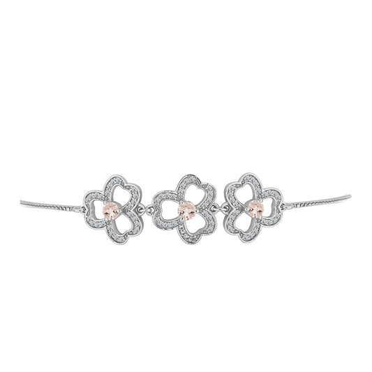 Pulsera de Plata con Morganita de Gozareh y Topacio Blanco