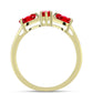 Anillo de Plata Bañada en Oro con Ágata Roja