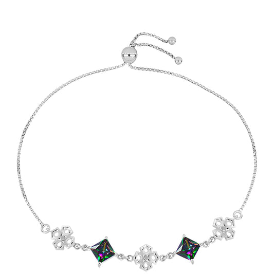 Pulsera de Plata con Cuarzo Místico Verde de Brasil