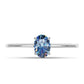 Anillo de Plata con Moisanita azul océano