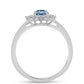 Anillo de Plata con Moisanita azul océano