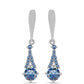 Pendientes de Plata con Moisanita azul océano