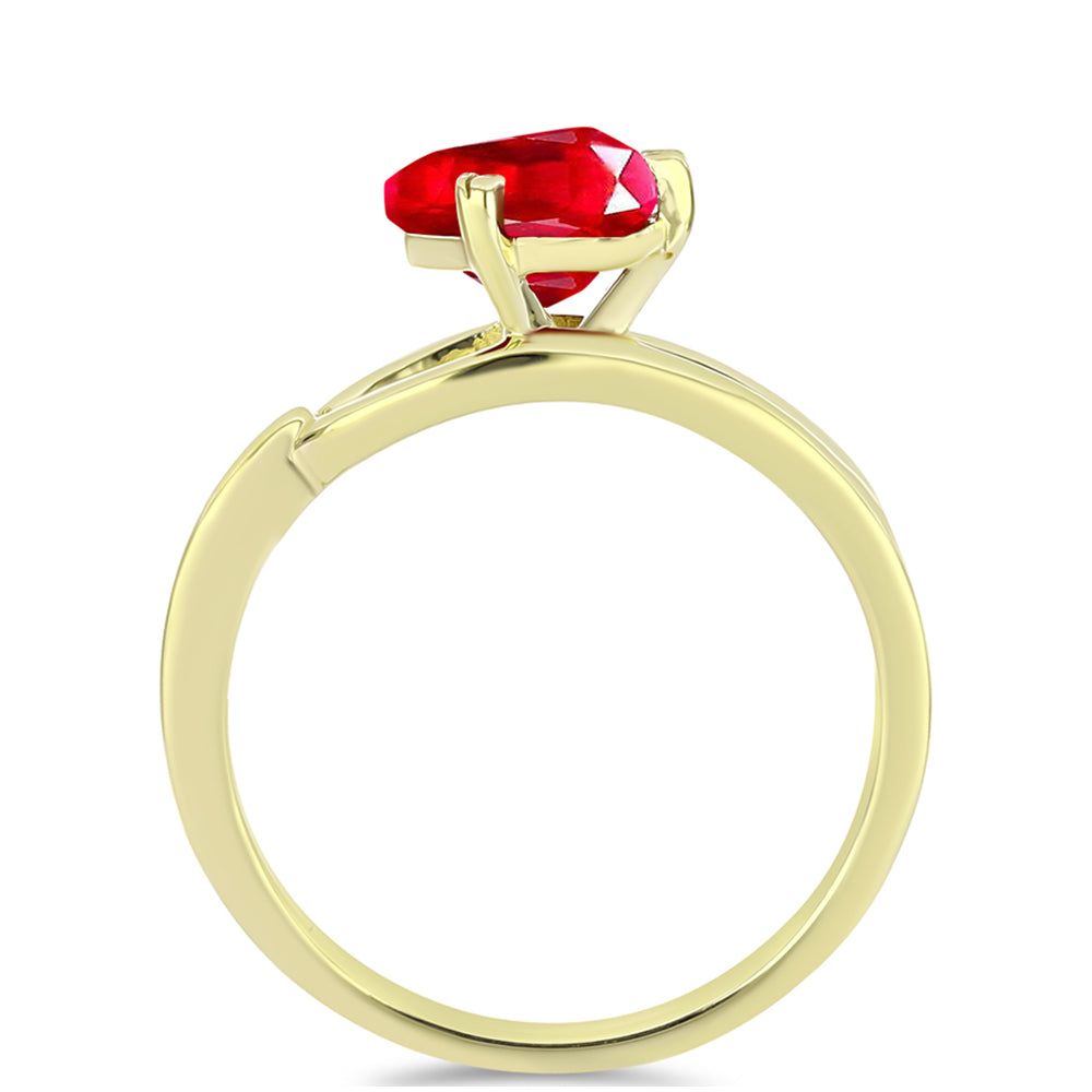 Anillo de Plata Bañada en Oro con Ágata Roja 2 